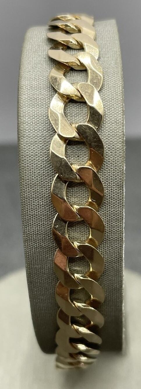 14K Yellow Gold Flat Curb Link Bracelet (23317)